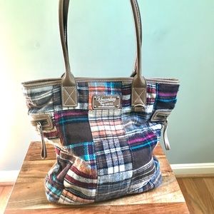 Union Bay Flannel Patchwork Tote